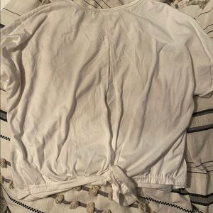 White Shein top. Ties in the back